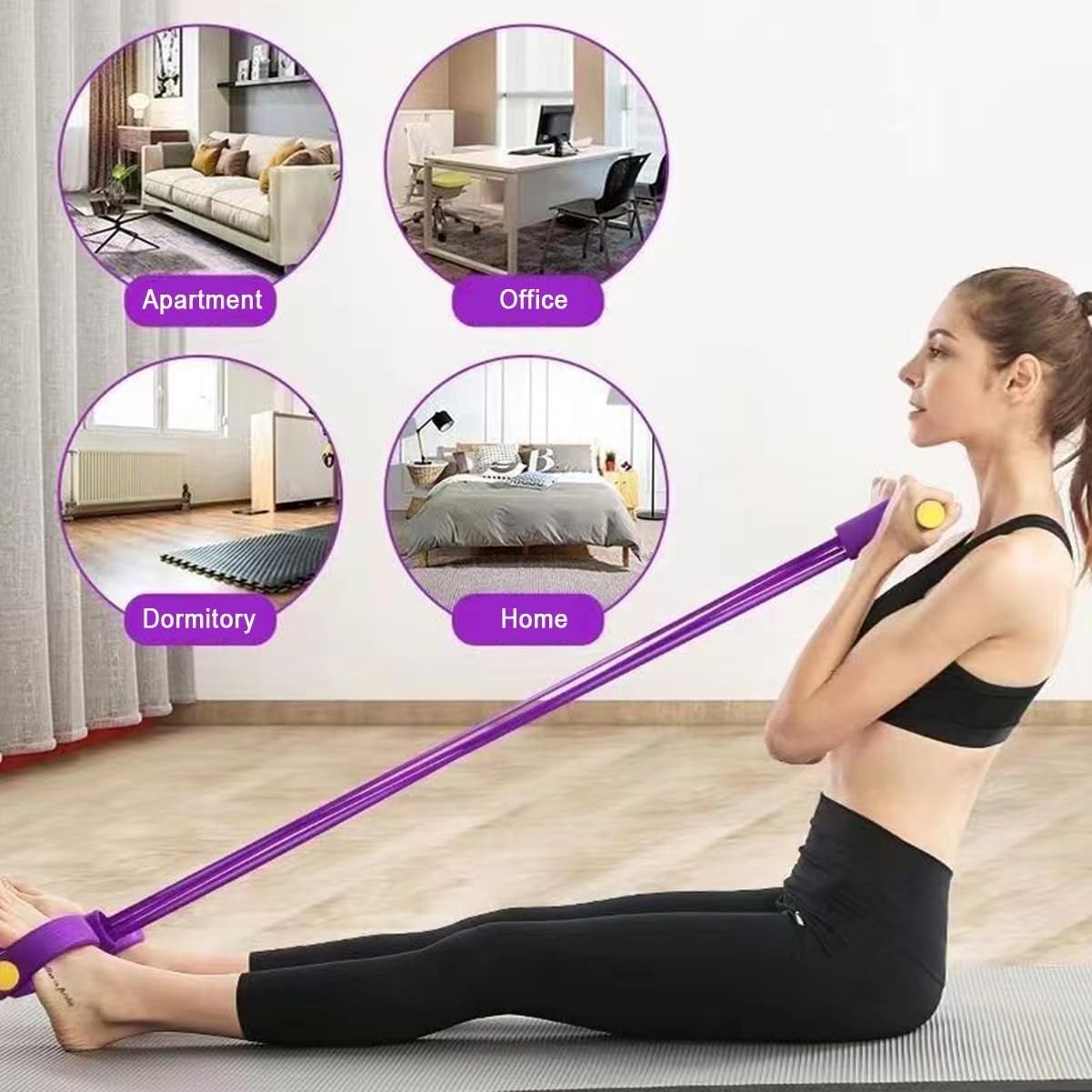 Sports Equipment At Home - 21피스 피트니스 저항 밴드-6튜브 페달 발목
