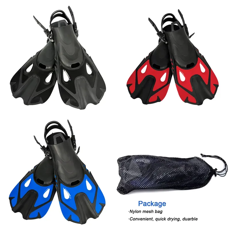 Swim Fin Short Blade - 가볍고 짧은 조절 가능한 여행용 수영