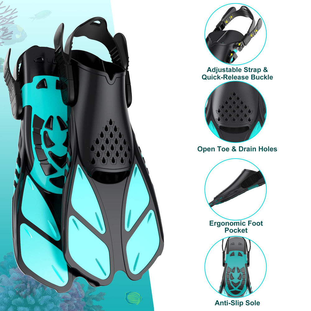 스노클 핀 수영 오리발 조절 가능한 버클 짧은 실리콘  - Swim Fin Short Blade 리뷰 및 가격