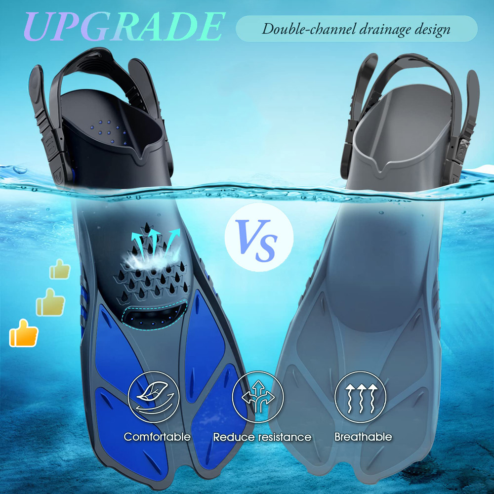 스노클 핀 수영 오리발 조절 가능한 버클 짧은 실리콘  - Swim Fin Short Blade 리뷰 및 가격