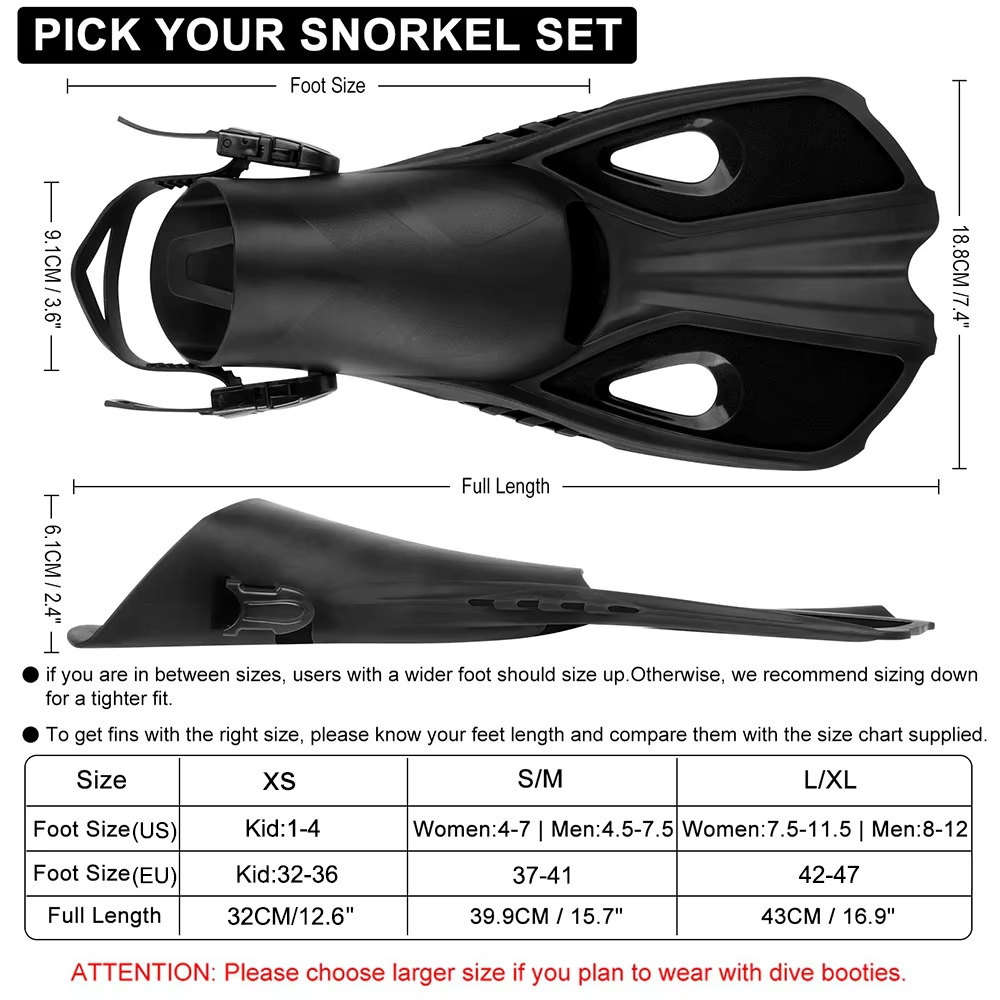 조절 가능한 오픈힐 숏 수영 핀 실리콘 스노클 다이빙  - Swim Fin Short Blade 리뷰 및 가격