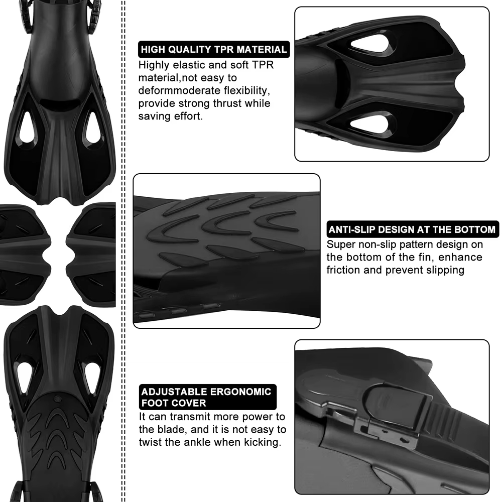 조절 가능한 오픈힐 숏 수영 핀 실리콘 스노클 다이빙  - Swim Fin Short Blade 리뷰 및 가격